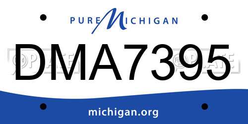 DMA7395 Michigan License Plate