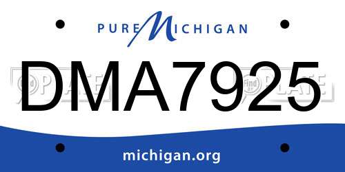 DMA7925 Michigan License Plate