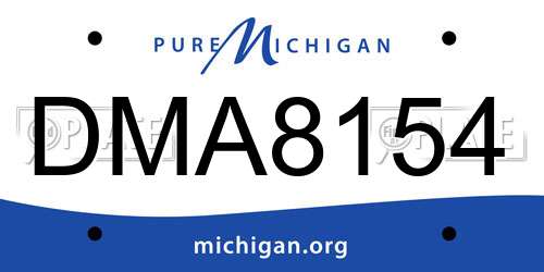 DMA8154 Michigan License Plate