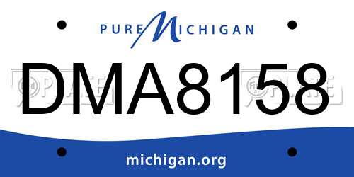 DMA8158 Michigan License Plate