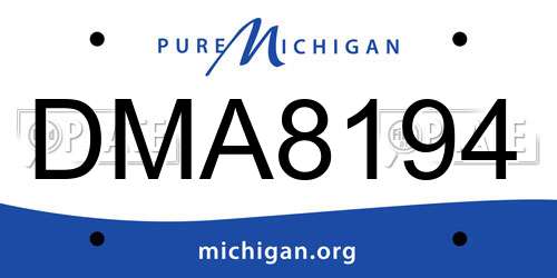 DMA8194 Michigan License Plate