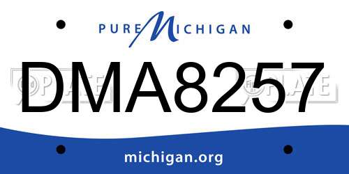 DMA8257 Michigan License Plate