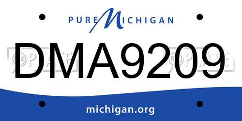 DMA9209 Michigan License Plate