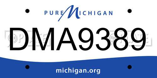 DMA9389 Michigan License Plate