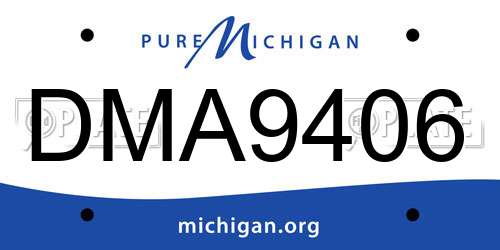 DMA9406 Michigan License Plate