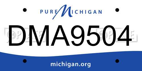 DMA9504 Michigan License Plate