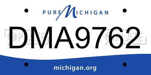 DMA9762 Michigan License Plate