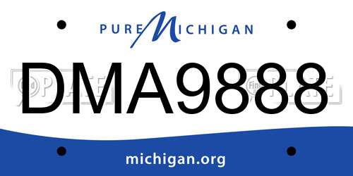 DMA9888 Michigan License Plate