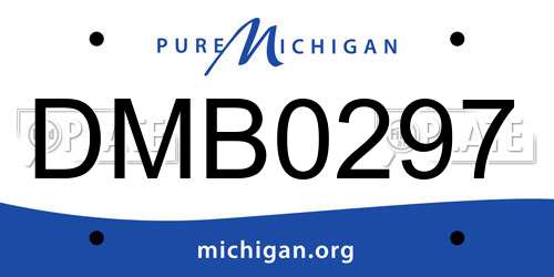 DMB0297 Michigan License Plate