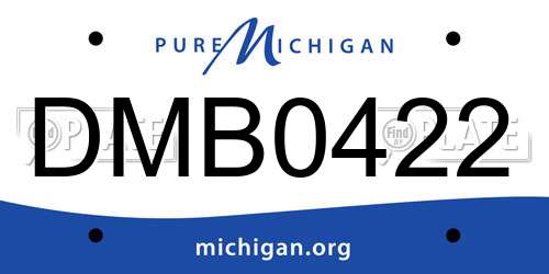DMB0422 Michigan License Plate
