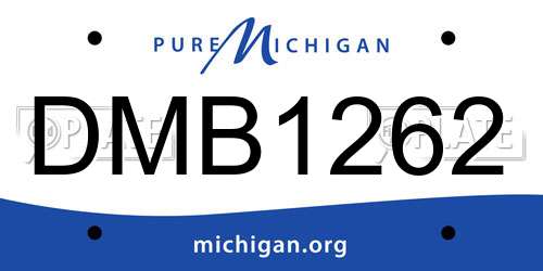 DMB1262 Michigan License Plate