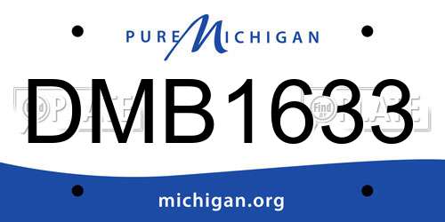 DMB1633 Michigan License Plate