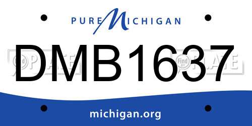 DMB1637 Michigan License Plate
