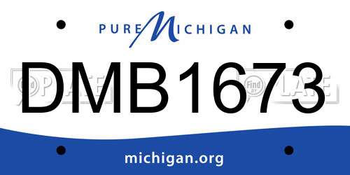 DMB1673 Michigan License Plate