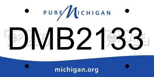 DMB2133 Michigan License Plate
