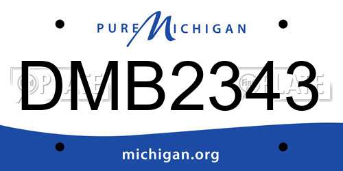 DMB2343 Michigan License Plate