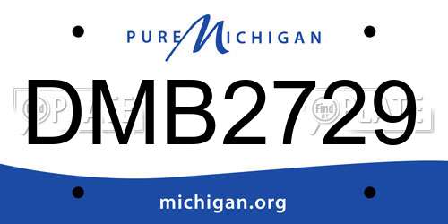 DMB2729 Michigan License Plate