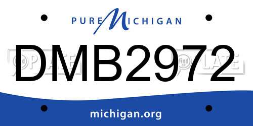 DMB2972 Michigan License Plate