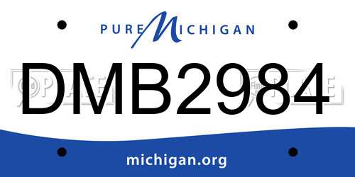 DMB2984 Michigan License Plate