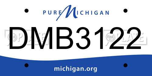 DMB3122 Michigan License Plate