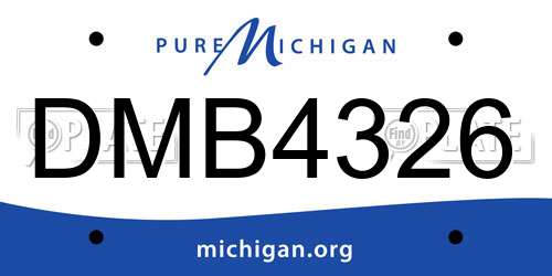 DMB4326 Michigan License Plate