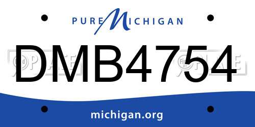 DMB4754 Michigan License Plate