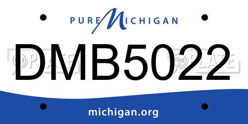 DMB5022 Michigan License Plate