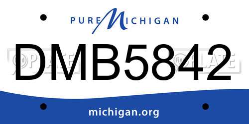 DMB5842 Michigan License Plate