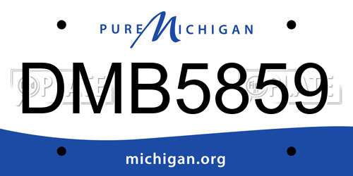 DMB5859 Michigan License Plate