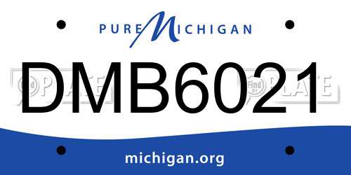 DMB6021 Michigan License Plate