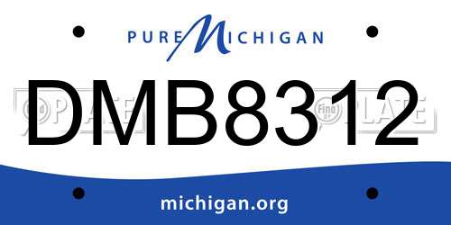 DMB8312 Michigan License Plate