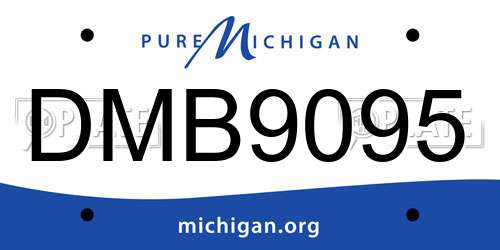 DMB9095 Michigan License Plate