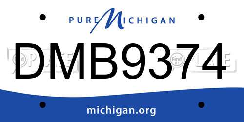 DMB9374 Michigan License Plate