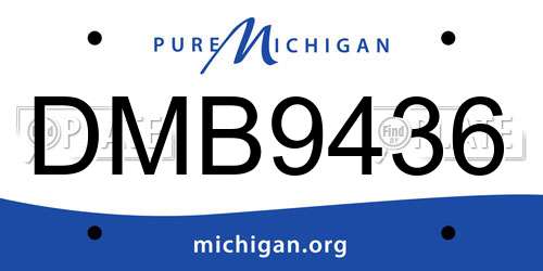 DMB9436 Michigan License Plate