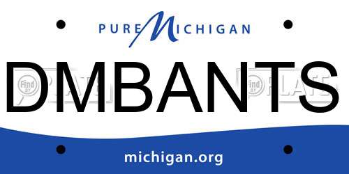 DMBANTS Michigan License Plate