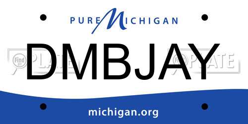 DMBJAY Michigan License Plate