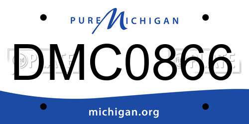 DMC0866 Michigan License Plate