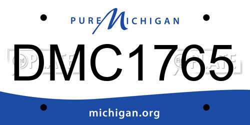 DMC1765 Michigan License Plate