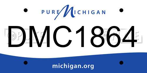 DMC1864 Michigan License Plate