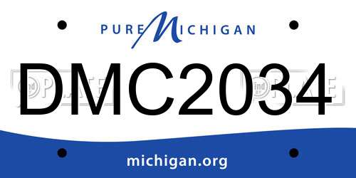 DMC2034 Michigan License Plate