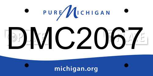 DMC2067 Michigan License Plate