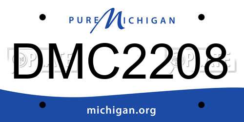DMC2208 Michigan License Plate