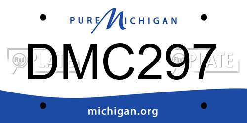 DMC297 Michigan License Plate