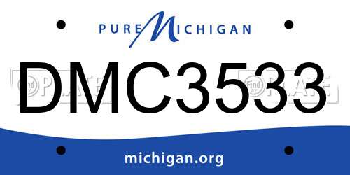 DMC3533 Michigan License Plate
