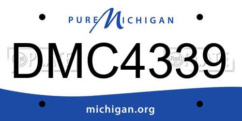 DMC4339 Michigan License Plate