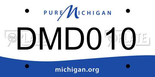DMD010 Michigan License Plate