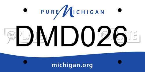 DMD026 Michigan License Plate
