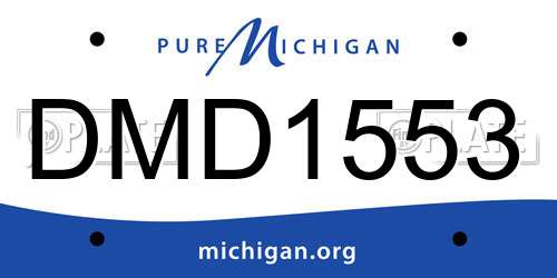DMD1553 Michigan License Plate