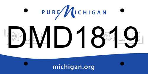 DMD1819 Michigan License Plate