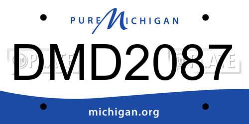 DMD2087 Michigan License Plate